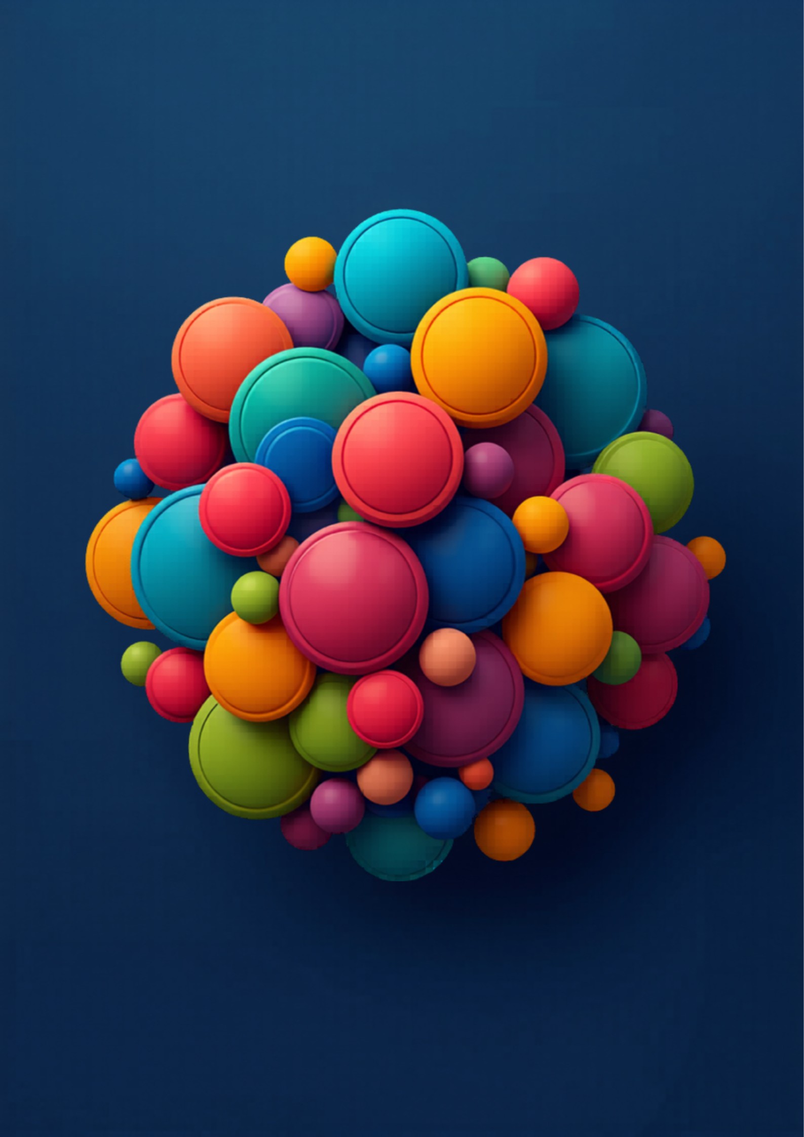 Abstract illustration of loyalty punch cards and reward tokens arranged in colorful geometric patterns on a dark background